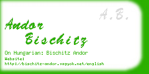 andor bischitz business card